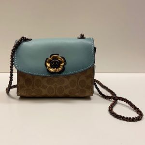 Coach teal crossbody bag
